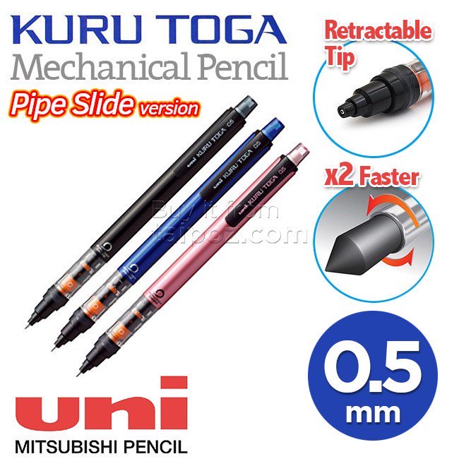 Bút chì kim tự xoay Uni Kuru Toga Pipe Slide, nét 0.5mm